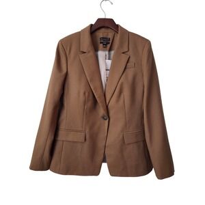 J. Crew Helena Blazer Wool Blend Flannel Womens Size 8 Brown NWT $248 CC341